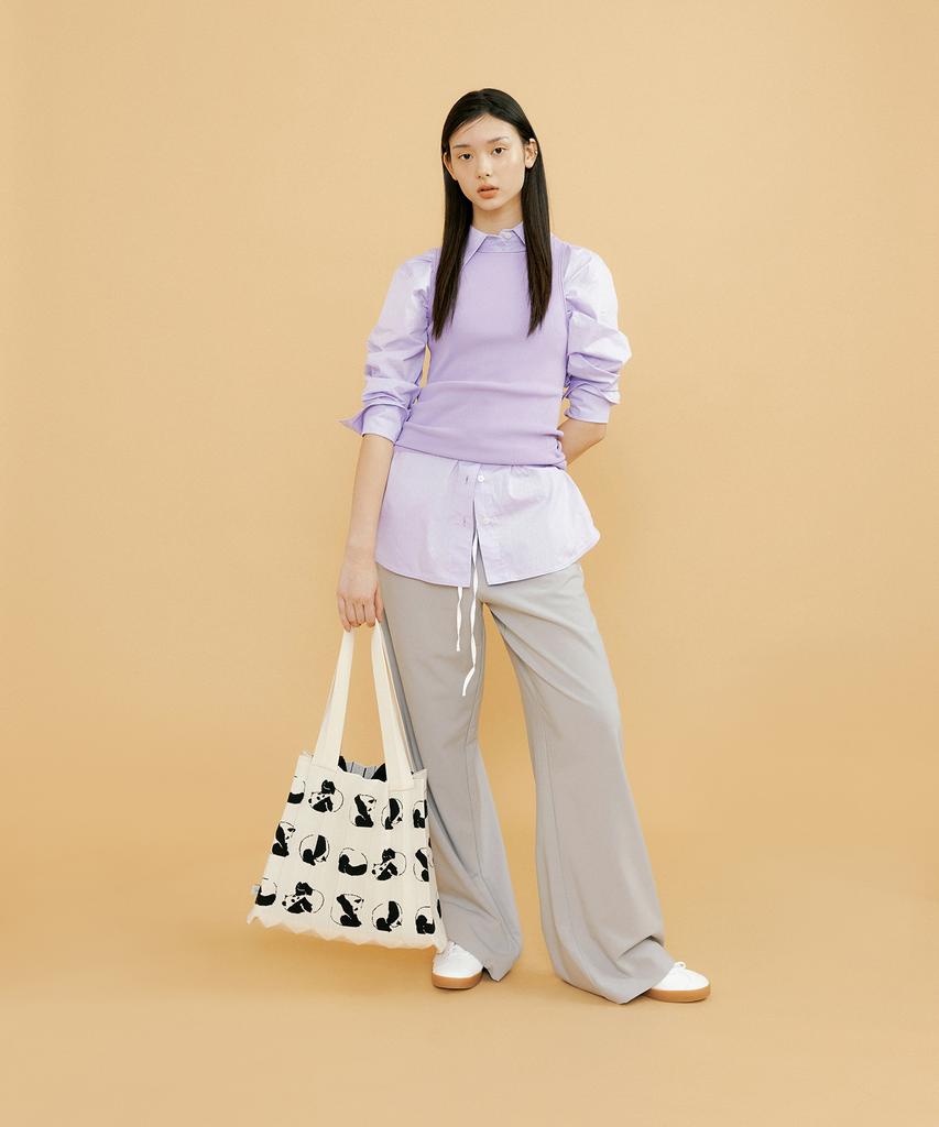 Pleatsmama [Panda Edition] Two-Way Shopper Bag Rolling Panda