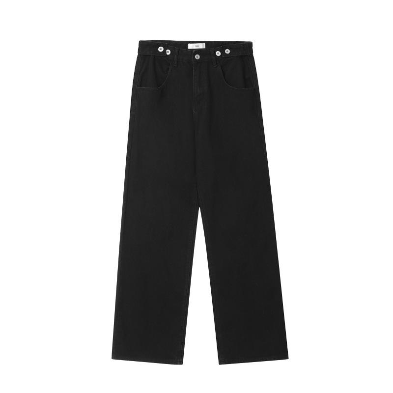 Men s High Street Trend: American Retro Washed Straight-Leg Jeans with Drape Design 3XL
