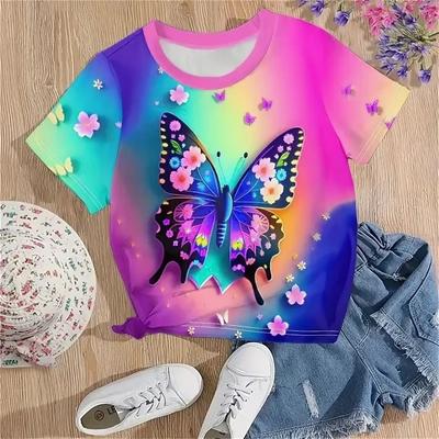 Kids T-shirts Short Sleeve 3d Print T Shirt O Neck Tops Polyester Casual Sportwear Comfortable Tees