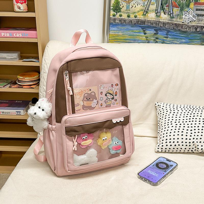 Schoolbag Schoolbag Junior High School Girls High Value Niche Two-dimensional Transparent Pain Bag Backpack Japanese Primary School Students Cartoon