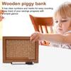Wooden Money Box with Counter Marker Pen Vintage Piggy Bank Numbers Coin Cash Container Money Saving Challenges Box