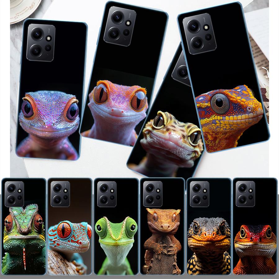 Lizards and Geckos Have Big Eyes Phone Case For Redmi 12 13C 12C 15C 9 10 10C Note 13 Pro Plus 14 15 Pro 9T 9C 9A TPU Soft Cover