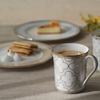 Noritake Mug Plate 395cc 22cm Trefolio Two Two Bone & (Pair Set) Mug, Plate, Gold/Platinum, Mugs, Plates, Gold/Platinum China, M9722/4945-57