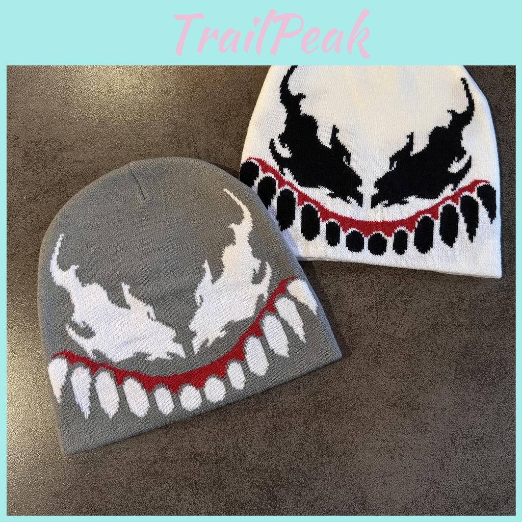 Venom Style Knit Hat Unisex Acrylic Fabric For Streetwear And Cold Weather