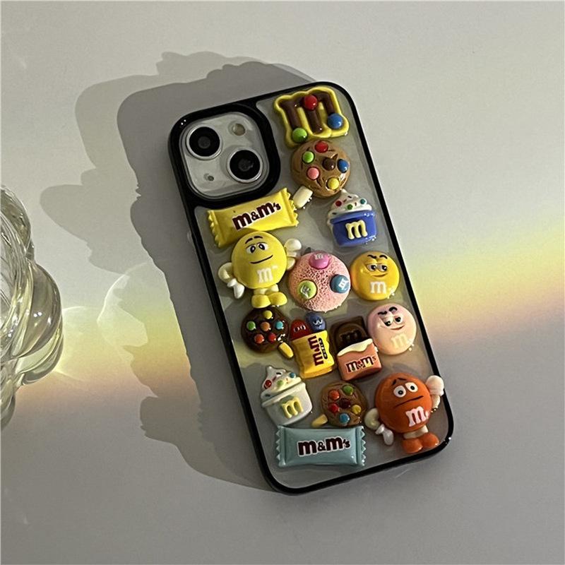 Fun Cartoon Chocolate Chip Mobile Phone Case For Iphone17Promax Candy Apple 14 Cookies 16 Niche