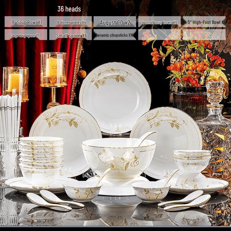 Lantun Hand-Painted Bone China Dinnerware Set