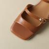 Fashion Women's new leather cowhide summer elastic belt buckle retro high heels plus size fashion sandals