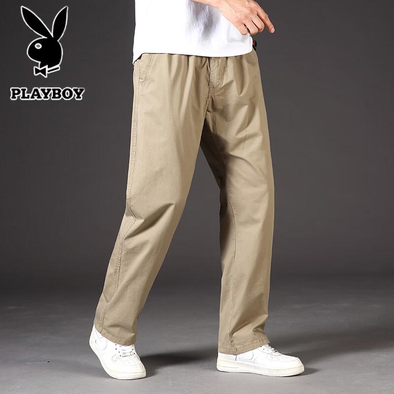 Playboy Men's Loose Fit Straight Leg Casual Trousers