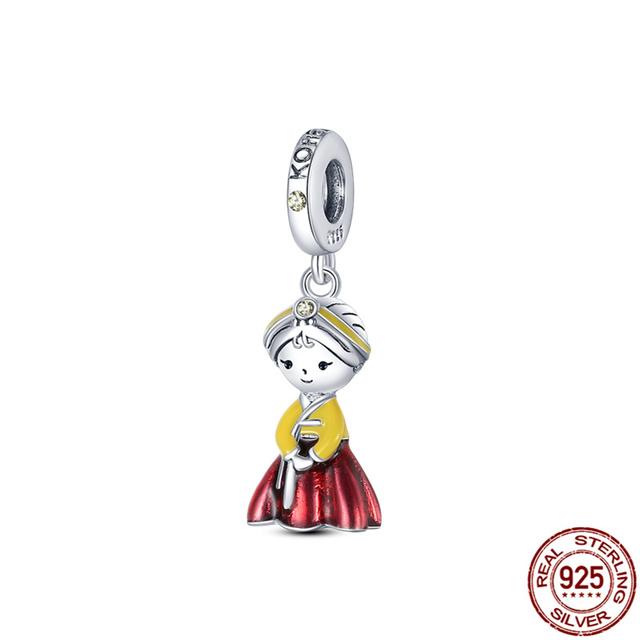 2022 925 Sterling Silver Romantic Girls Travel Charms Fit Original Fashion Bracelet Charm Necklace Trinket DIY Women Jewelry