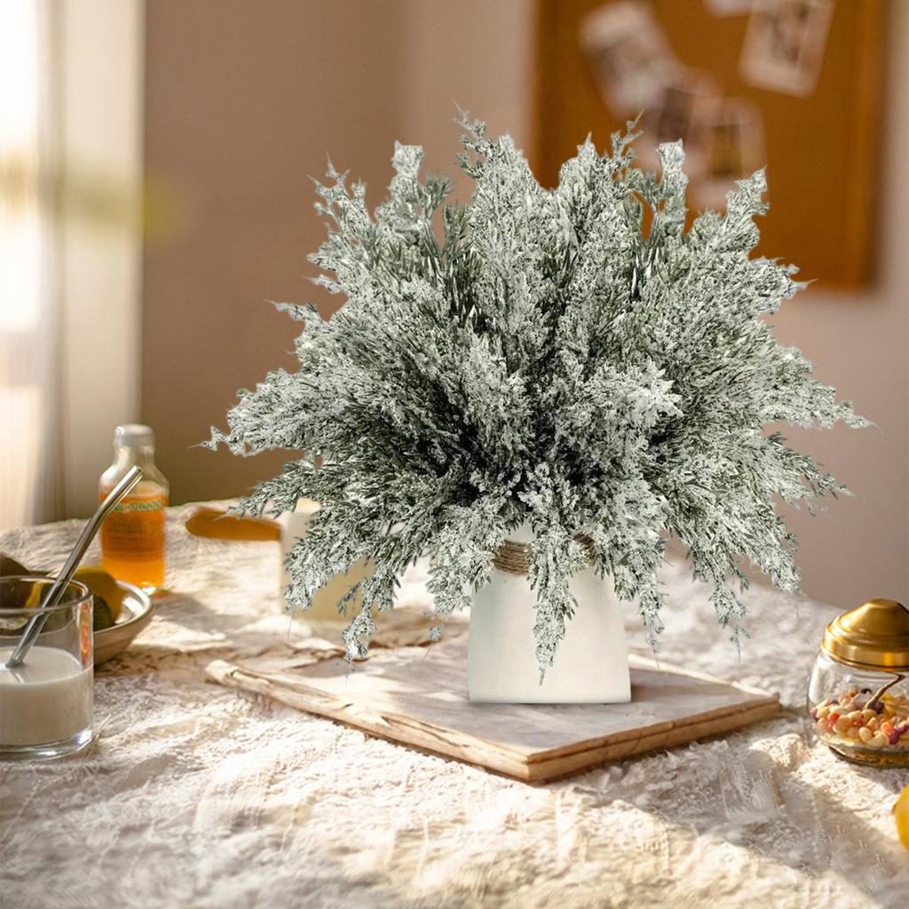 10PC/Christmas Simulation Snowflake  Needle Branch Feel Material Table Ornaments Home Decoration Christmas Tree Plug-in