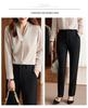 Women's V-Neck Chiffon Satin Shirt - High-End, Long-Sleeve, Anti-Wrinkle, Perfect for Spring and Autumn.