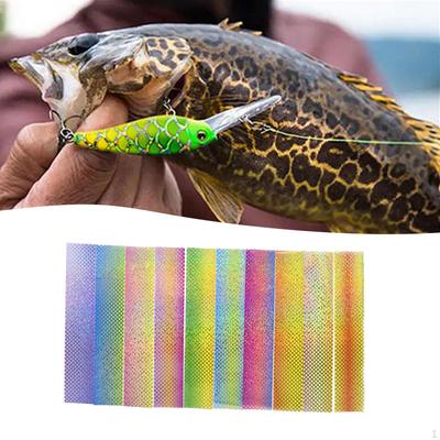 10Pcs Ing Lure Sticker ,Fake Scales ,Waterproof Materials ,Flash Tape ,DIY for Crafts Metal
