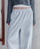 Okkitteu Flower Applique Balloon Jogger Pants Light Grey