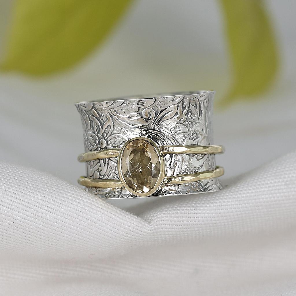 Meditation Spinner Ring, Silver Jewelry, Anxiety Ring, Fidget Ring, Birthstone Jewelry