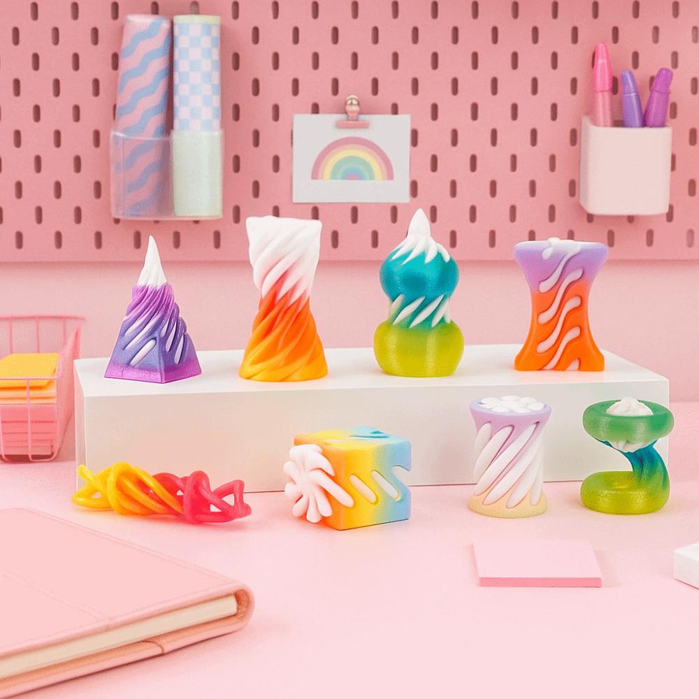 Passthrough Sculpture 3D Printed Spiral Cone Toy Decorative 3D Printed Rotating Pyramid  Halloween