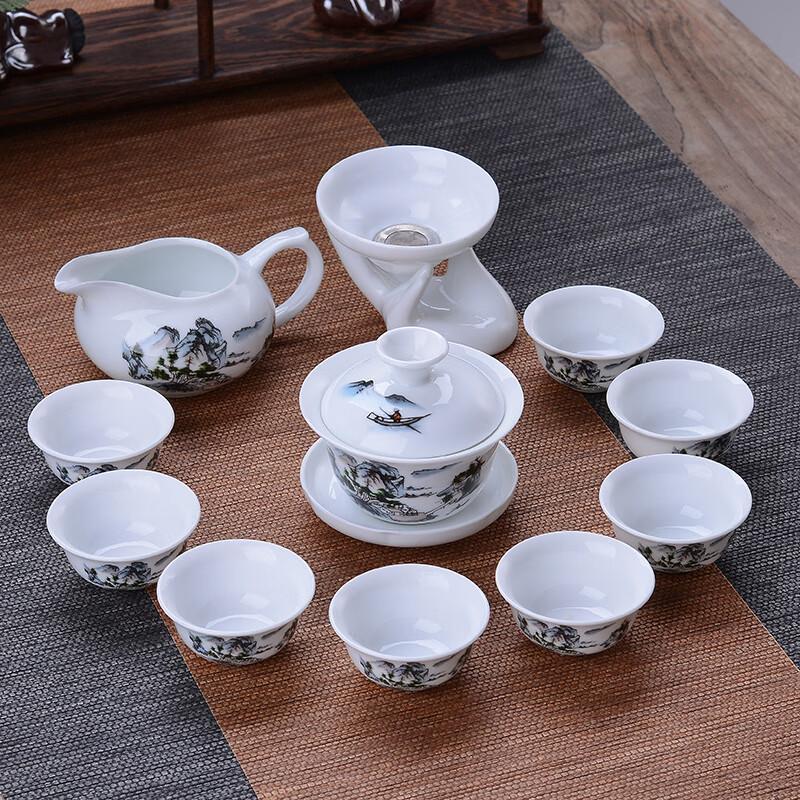 Blue and White Porcelain Kung Fu Tea Set