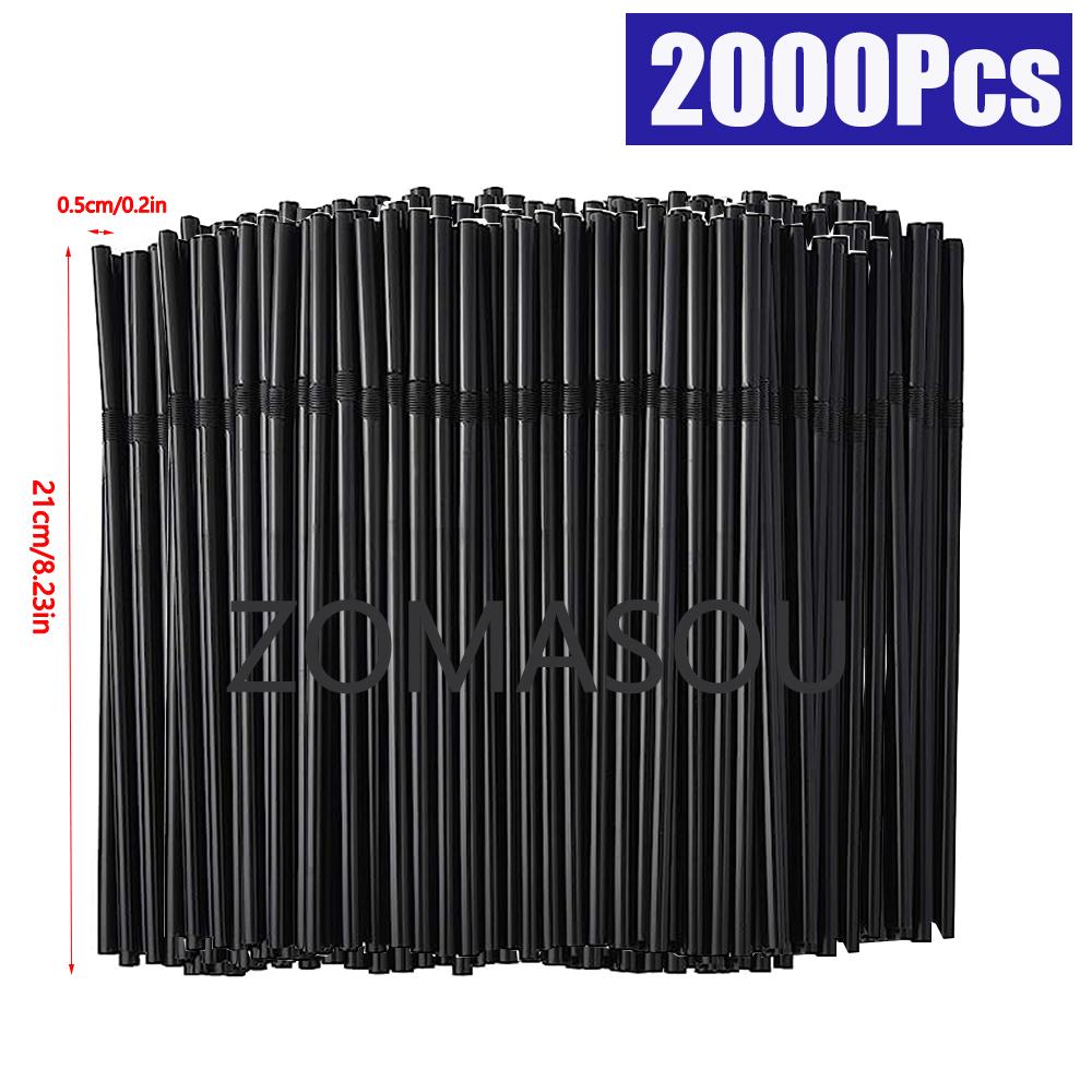 50-3000PCS Multicolor & Black Drinking Straws Cocktail Straw rietjes Milk Tea Bar Party Wedding Kitchen Beverage Straw Wholesale