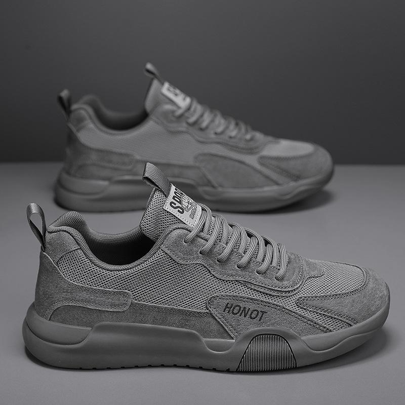 

Летние корейские сетчатые спортивные кроссовки мужские универсальные мужские кроссовки для бега на мягкой подошве повседневные дышащие мужские кроссовки 39 серый