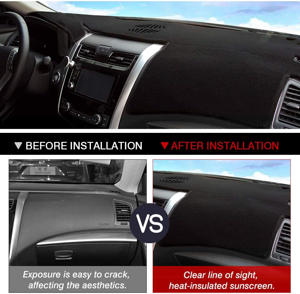 Dashboard Cover Mat for 2013-2018 Nissan Altima Accessories Dash Cover Flannel Dash Mat Sunshade Glare UV Rays Protector