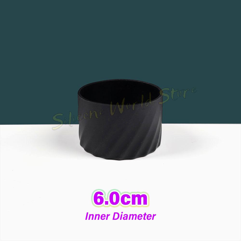 

SW 6CM Silicone Boot Sleeve Silica Gel Cup Bottom Cover 60MM Heat Insulation Anti-Slip Water Bottle Protective Covers Coaster