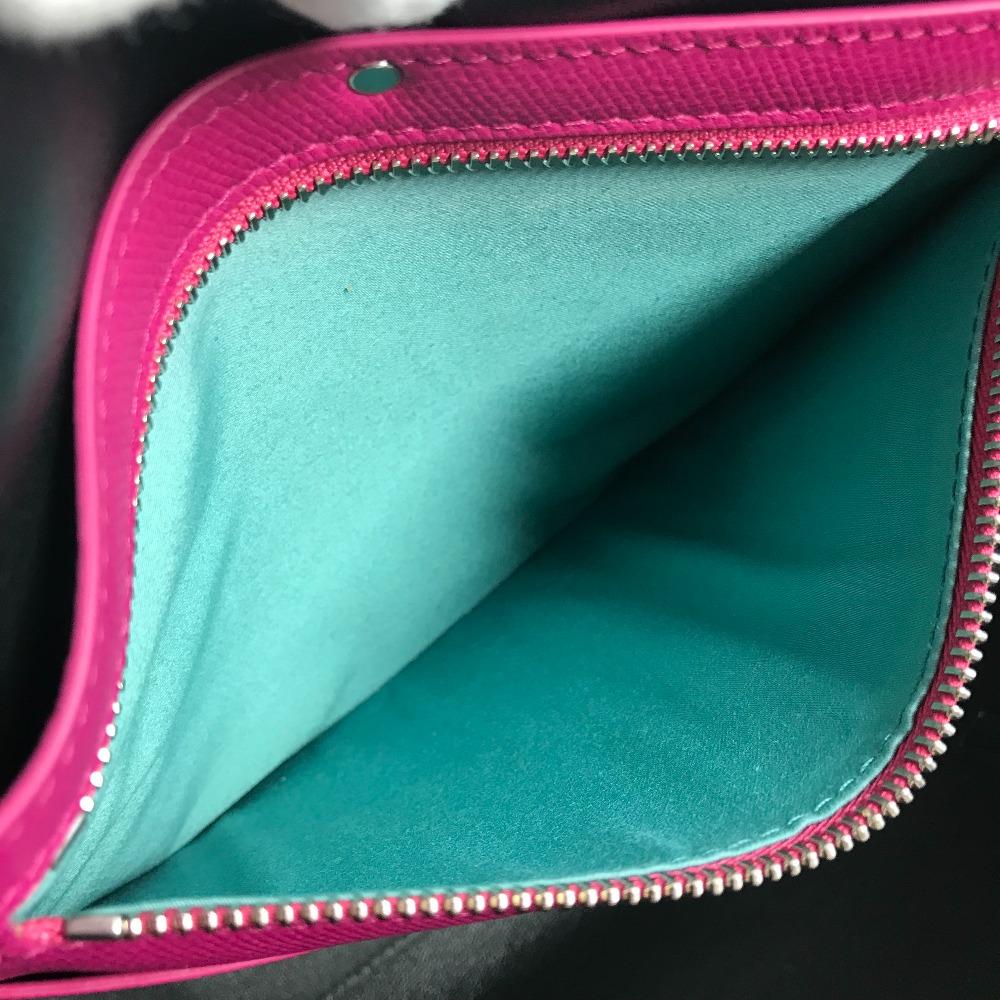 TIFFANY&Co. Logo Bag Tote Bag Shawl Shoulder Bag Leather Pink Based/Black