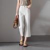 SOFSIL Women's White Relaxed Fit Cropped Flared Jeans