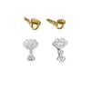 S999 Sterling Silver Auspicious Clouds Fu Pendant with Golden Wheel Beads for DIY Bracelet - Silver Jewelry Accessories