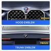 Emblemi logo distintivi baule posteriore 74mm 82mm cofano anteriore baule per BMW F18 F10 E64 E63 E60 E52 E83 E46 E92 E90 E84 E93 G03 F20 X3 X5 X6