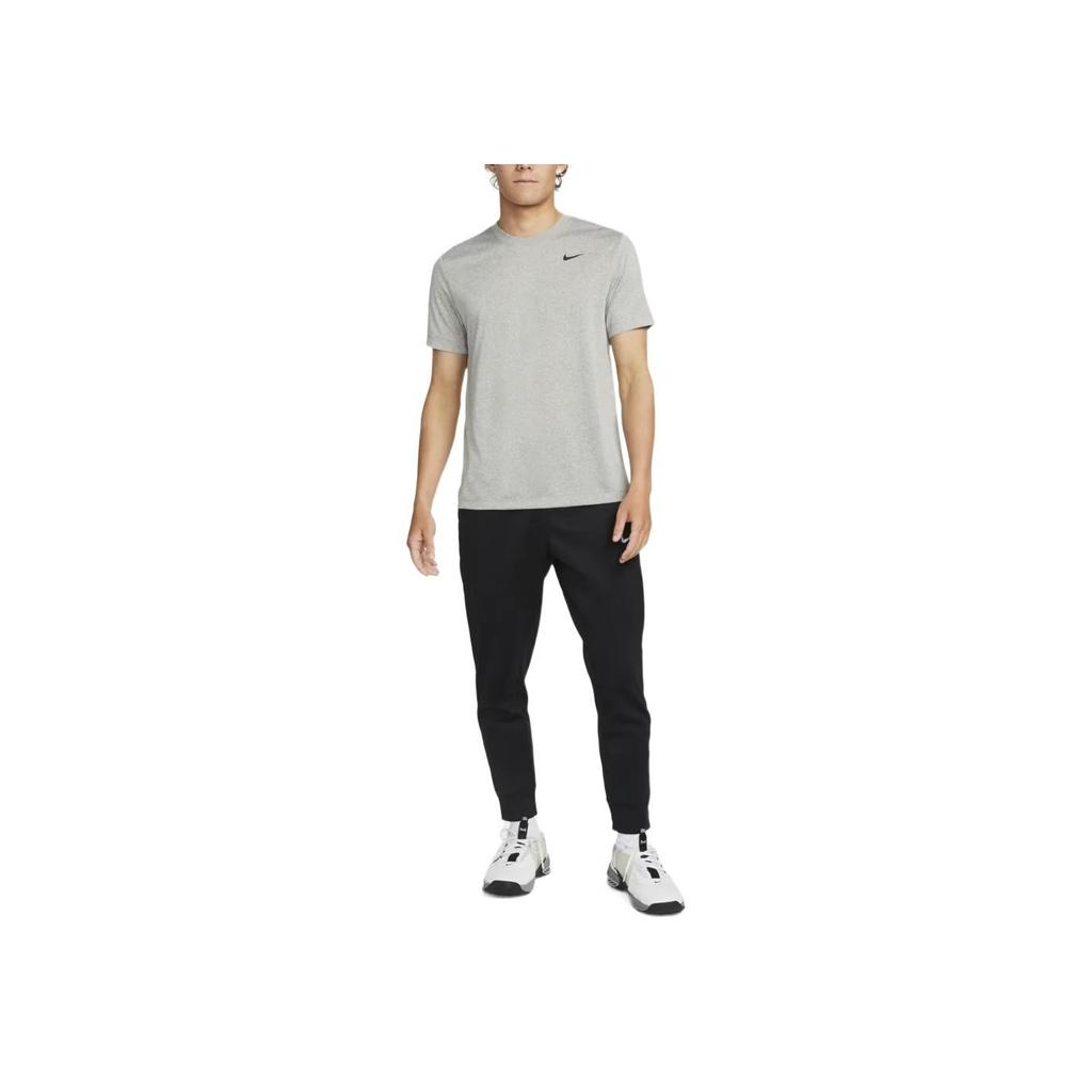 Nike Solid Logo Print Crew Neck Short Sleeve T-Shirt Men Tops Gray DX0990-063