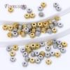 5/10Pcs 18K Gold Plated Spacer Beads For Jewelry Making,Zircon Round Beads Separators,Necklaces Bead DIY Jewelry Accessories