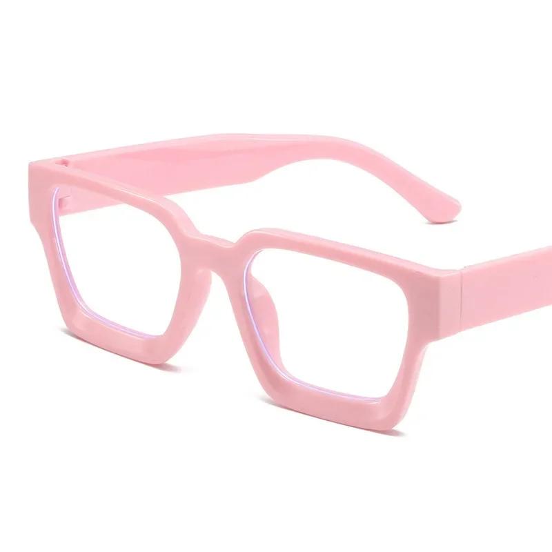 Thick Edge Square Frame Anti-blue Glasses Women Men Flat Mirror Eyewear Blocking Glasses Optical Spectacle Eyeglasses