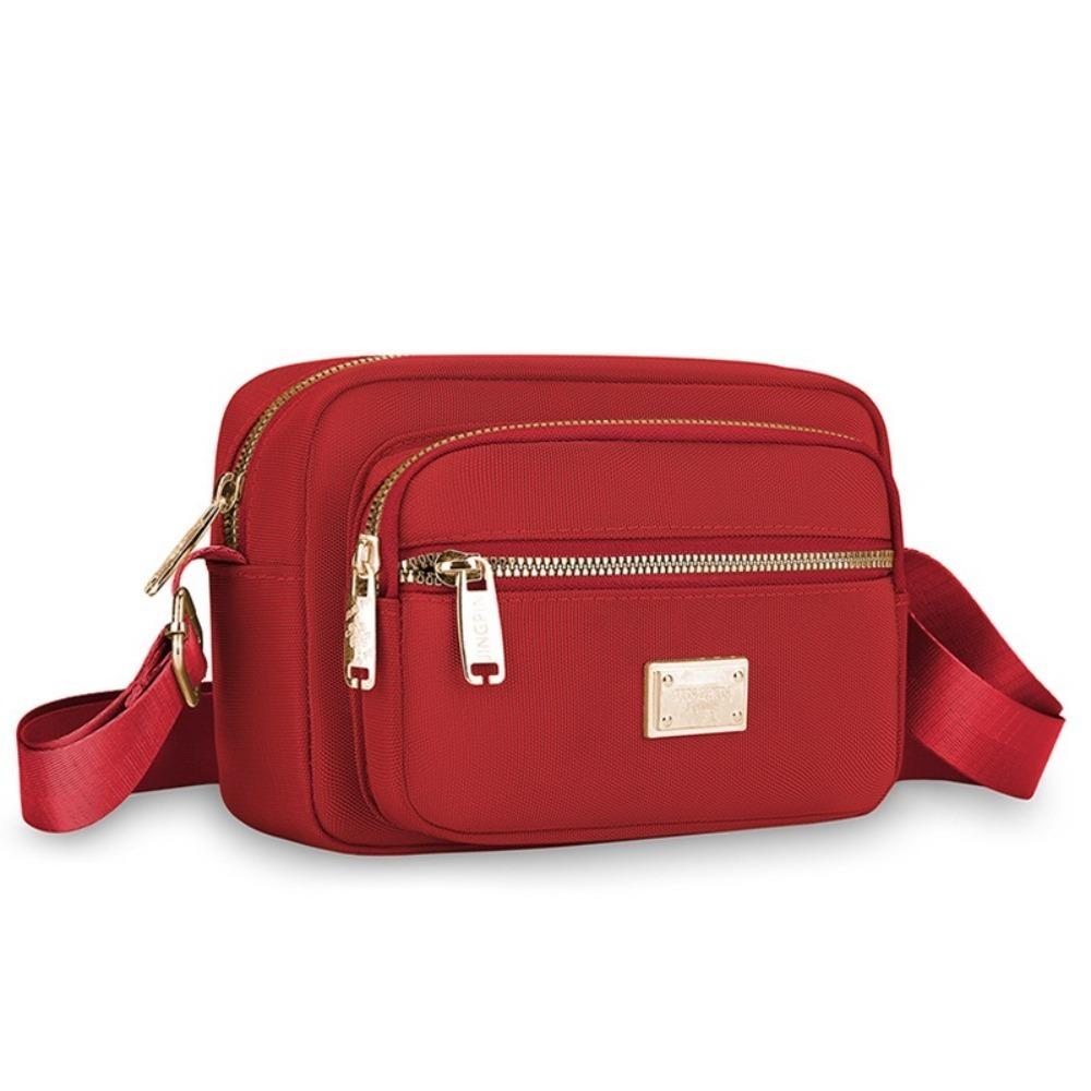 Large Capacity Solid Color Crossbody Bag Nylon Mom Bag Multifunctional Oxford Bag  Women