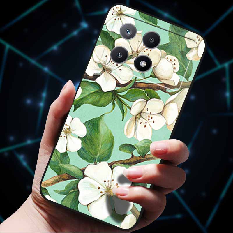 3D Flowers Emboss Fundas For Poco X6 Pro Case Soft Silicone Phone Case for Xiaomi Poco X6 Pro Poco X 6 Pro X6Pro Pocox6 Pro Bags