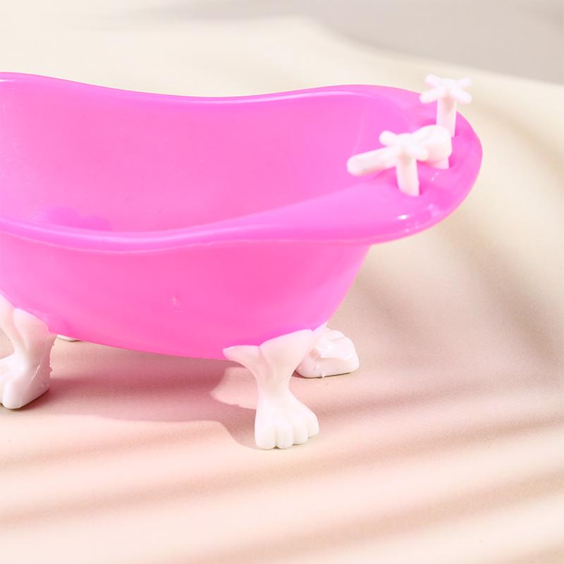 Dollhouse Miniature Furniture Mini Bathtub Tub Model Toy Simulation Bathroom Accessories Kids Pretend Doll House Decor Toy