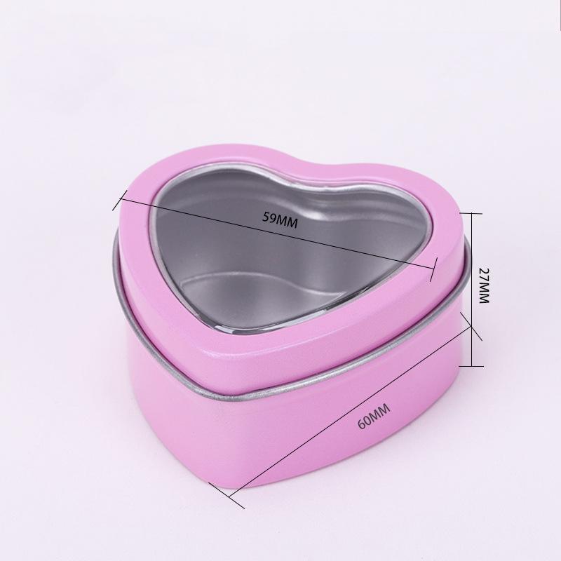 1Pc Heart Shape Aluminum Tin Jar for Cream Balm Nail Candle Cosmetic Container Refillable Tea Cans Metal Box Candy Packaging Box