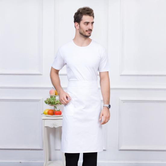 Waterproof Half Apron with Adjustable Straps And Pocket Polyester Cooking Kitchen Cooking Workwear Apron Stain Resistant