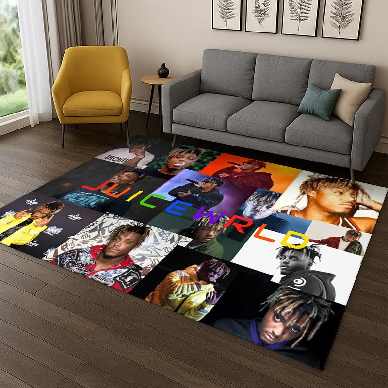 Retro Juice WRLD 999 Legend Rapper Star Carpet Rug for Bedroom Living Room Sofa Playroom Doormat Home Decor,Area Rug Non-slip