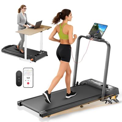 JT52 Laufband 2-in-1 faltbar Steigung Laufmaschine mit APP-Steuerung 120 kg Kapazität Kompaktes Heimfitness-Laufband 950×380MM Lauffläche