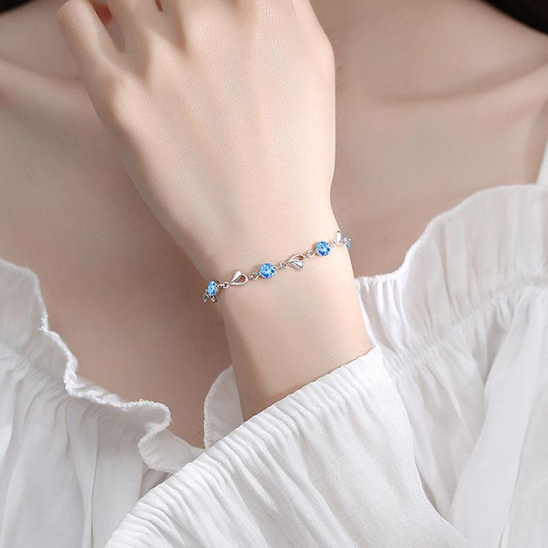 Bracelet Cœur Zircon pour Femme - Style Japonais et Coréen, Design Luxe Léger, Cadeau Parfait pour Meilleure Amie