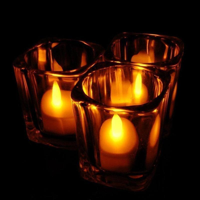 3 Pcs/set LED Flickering Tea Light Fun Party Wedding Long Lasting Candles Flameless Tea Light