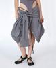 Holpeipeo Check Three-Way Shirt Skirt (Purple Grey)