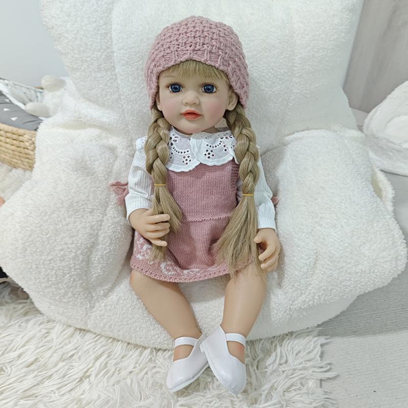 

55СМ Кукла Дуду Симуляция Виниловая кукла Младенец Мягкая резиновая игрушка Полный клей Кукла-младенец 55CM/22INCH