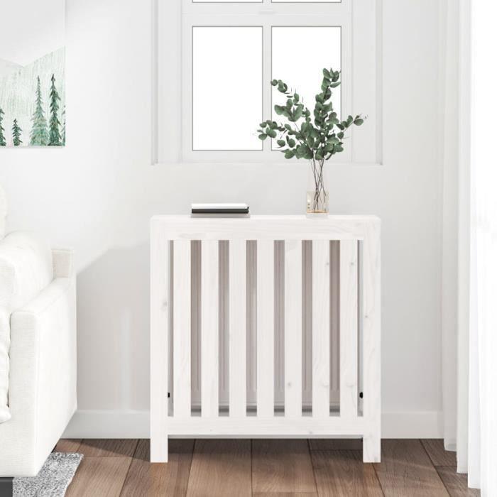 822567 vidaXL Radiator Cover White 79.5x19x84 Cm Solid Pine Wood
