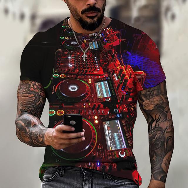 Für Männer T-Shirt Kurzarm Tops DJ Singer Graphic Shirts Tees Mode Designer Bekleidung O-Ausschnitt Männliche Hip Hop Kleidung Sommer Tops