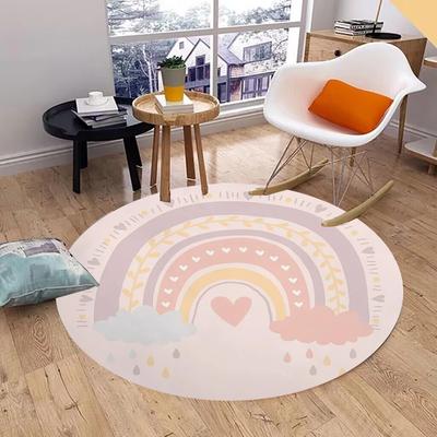 Regenbogen Runder Teppich Waschbarer Schlafzimmerteppich Stuhl Drehbar Bodenmatte Schlafzimmer Wohnzimmer Lustige Kinderzimmer Bodenmatten