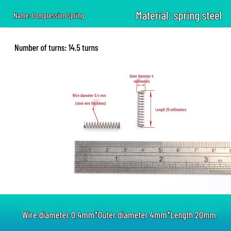 Small Mechanical Compression Spring: 0.4mm Wire, 2-8mm Outer Diameter