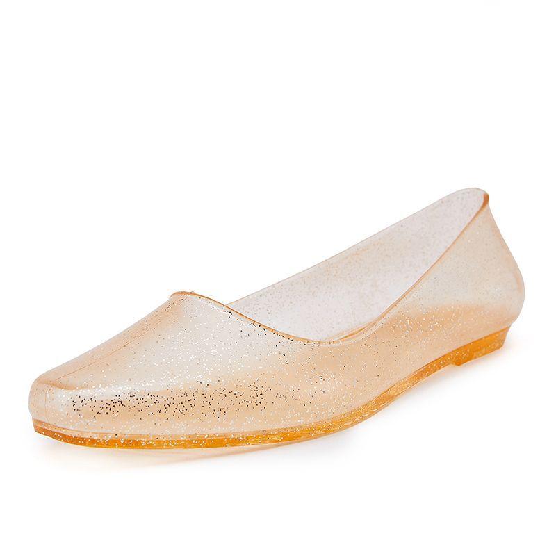 Fashionable Women's Summer Versatile Sandals with Pointed Plastic Casual Single Shoes Anti Slip Toe Cap