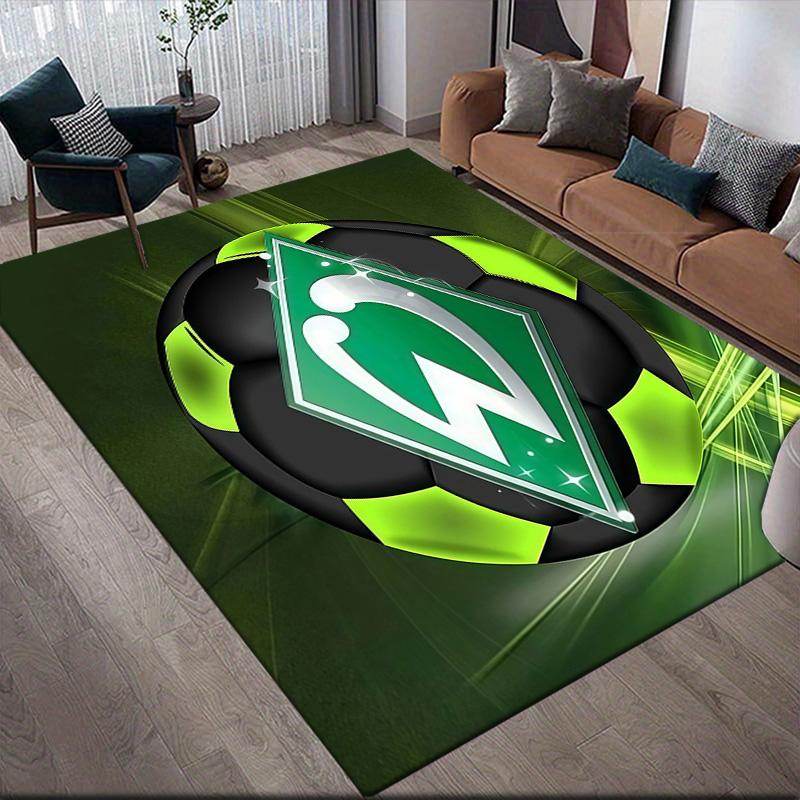 Werder Bremen Flanellmuster Quadratischer Teppich, Läufer, Teppich für Wohnzimmer Schlafzimmer Sofa Spielzimmer Dekor, Rutschfeste Fußmatte