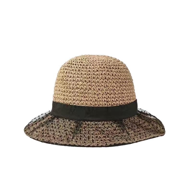 

Женская соломенная шляпа от солнца в сетку с принтом «горошек» - Дышащая, защищающая лицо пляжная и рыбацкая шляпа для лета M (56-58cm)