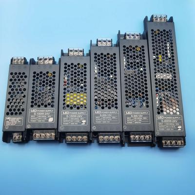 Schwarzes King Kong Ultra-Dünnes LED-Netzteil - 12V/24V Niederspannungs-Lichtleisten-Adapter & Linearer Lichtschalter.